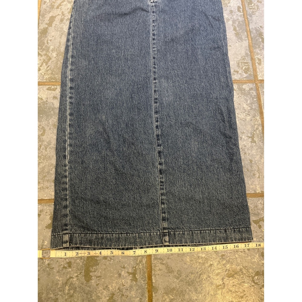 Lee Casuals Jeans Skirt Women's Size 4L Long Maxi Blue Vintage 90s Classic - Picture 8 of 9